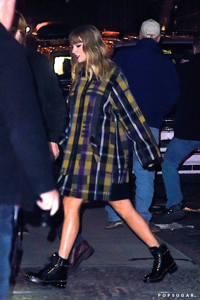Taylor Swift Wearing Black Studded Combat Boots