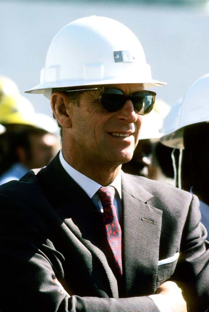 The Duke of Edinburgh sported a helmet during an official visit to Tanzania on July 19, 1979.