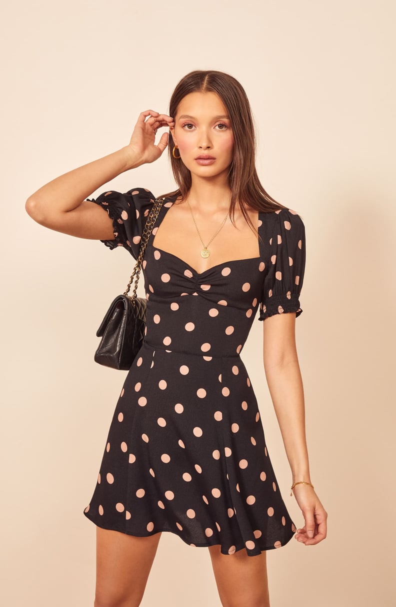 Reformation Drea Sweetheart Neckline Crepe Minidress