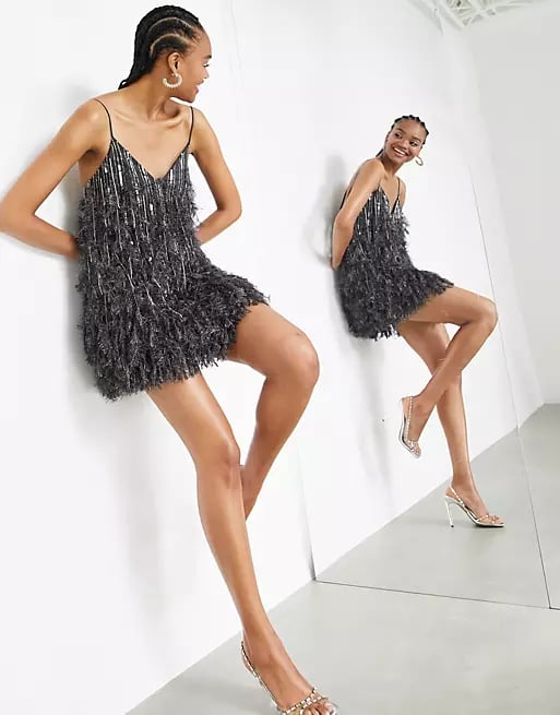 ASOS Edition Feather and Sequin Mini Dress