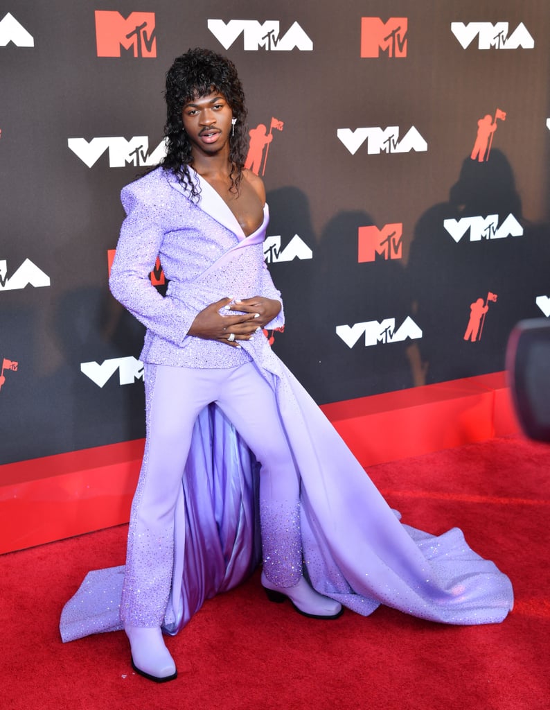 See Lil Nas X's Lilac Atelier Versace Pantsuit at the VMAs