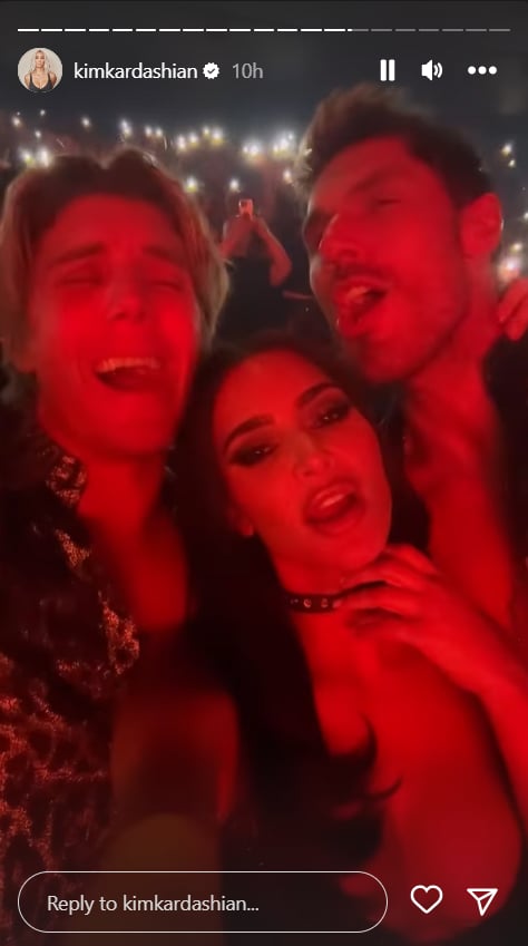 Kim Kardashian, Lukas Gage, Chris Appleton At Usher Concert