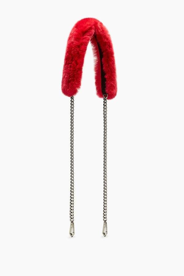 Rebecca Minkoff Fur Crossbody Strap With Chain