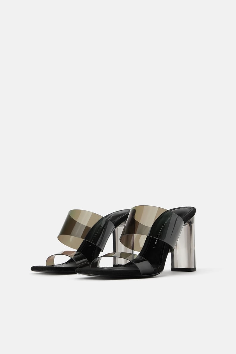 Vinyl Sandals With Methacrylate Heels