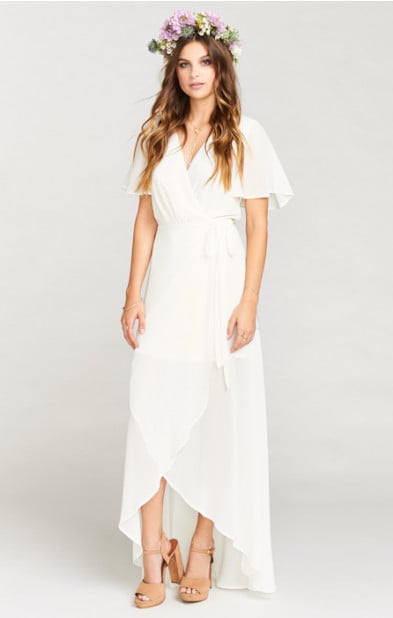 long wrap dresses for weddings