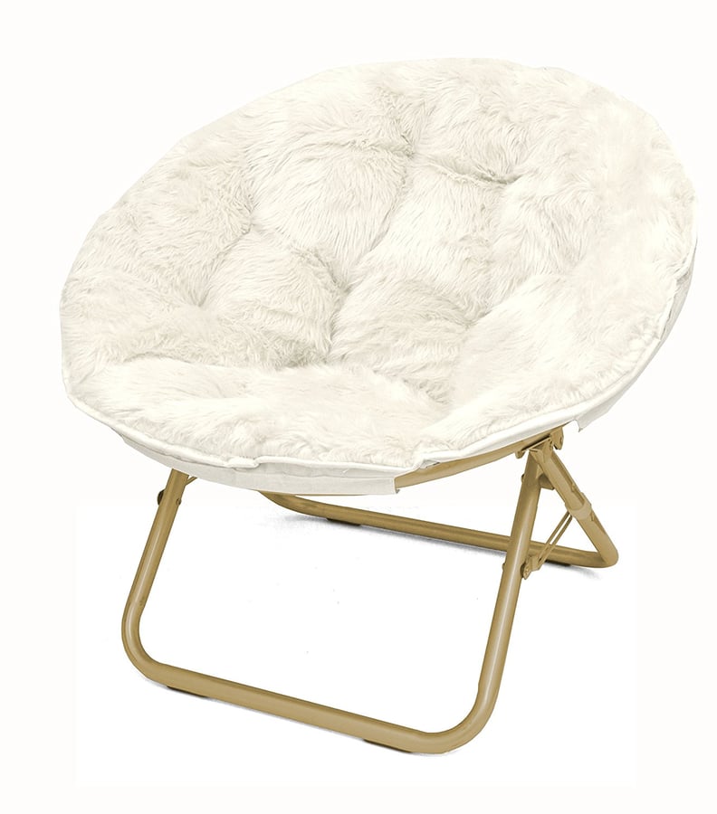 Urban Shop Faux Fur Saucer Chair With Metal Frame
