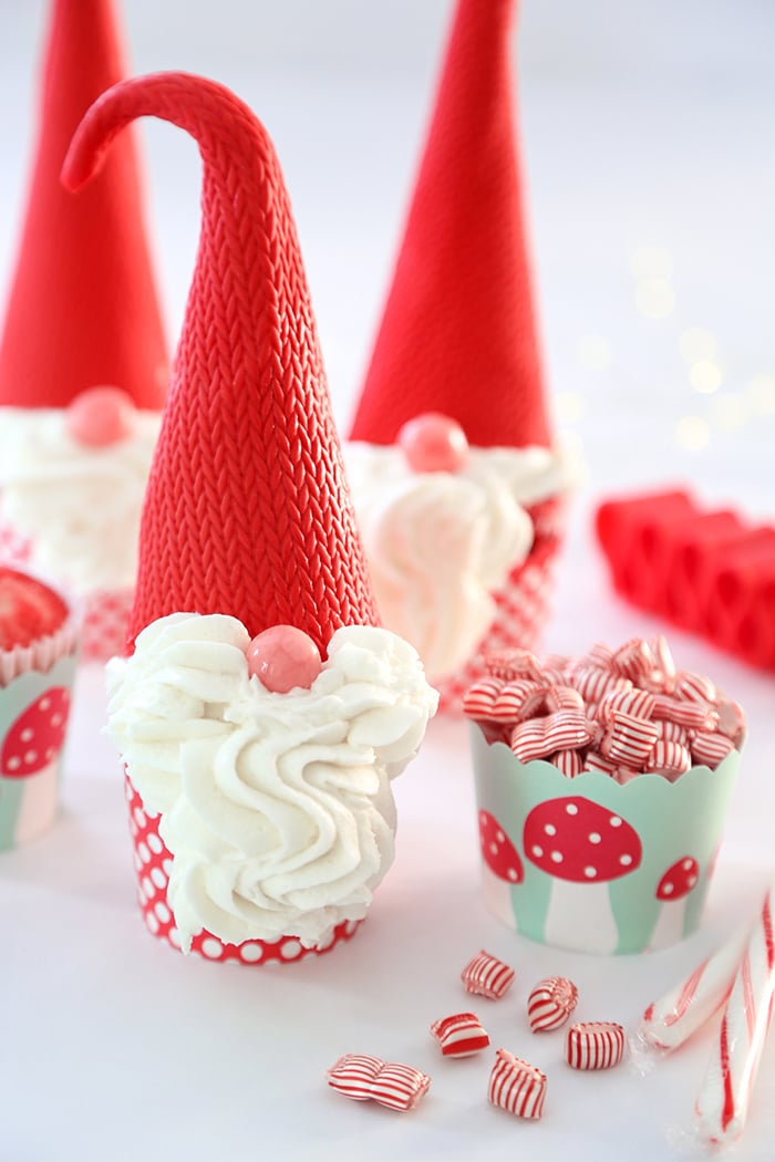 Peppermint Christmas Gnome Cupcakes | The Best Christmas ...