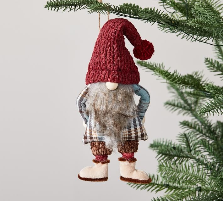 Felt Gnome in Plaid Jacket Ornament