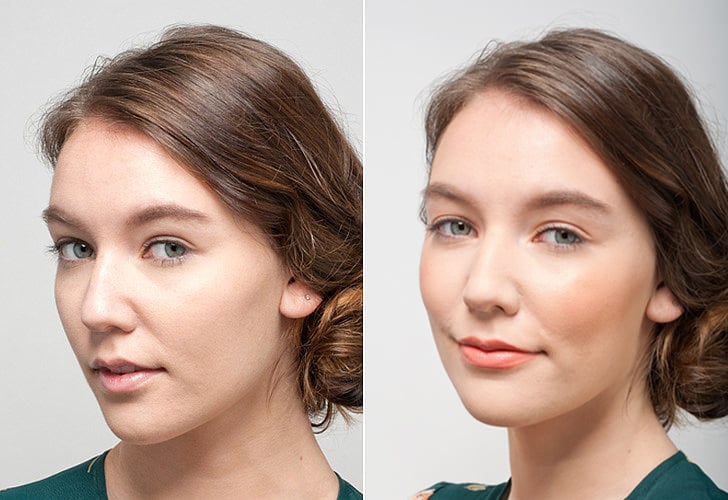 Sweat-proof makeup for day (before and after)