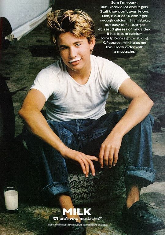 Jonathan Taylor Thomas flashed his signature grin for his "Got Milk?" ad.