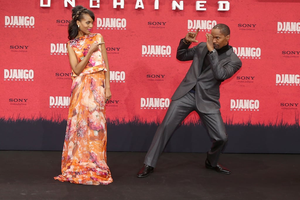 Kerry And Her Django Unchained Costar Jamie Foxx Got Cute And Playful