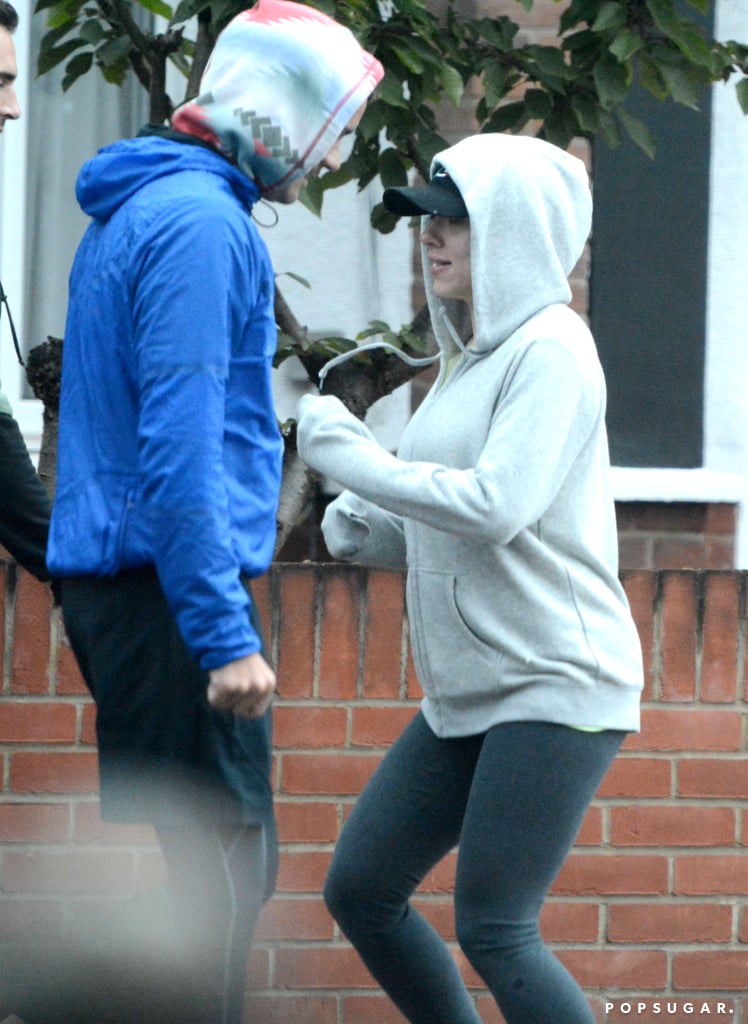 Scarlett Johansson and Romain Dauriac Leaving Gym in London