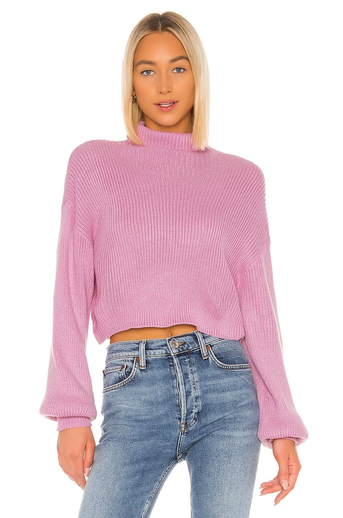 Superdown Madison Turtleneck Sweater | Selena Gomez Wears a Light Pink ...