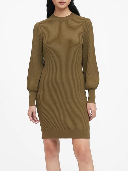 Puff-Sleeve Sweater Dress