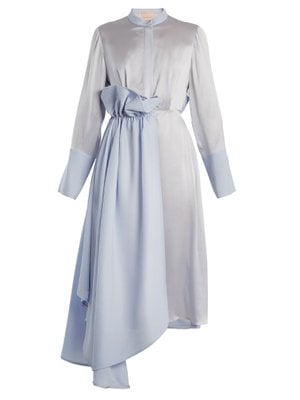 Roksanda Micha Contrast-Panel Silk Blend Shirtdress