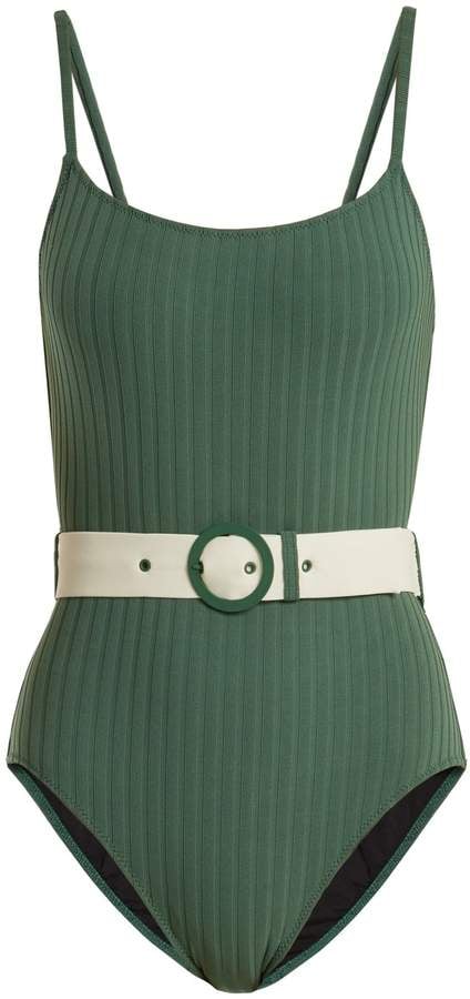 Ireland Baldwin Green One Piece Swimsuit | POPSUGAR Fashion