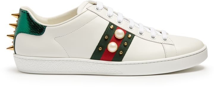 Gucci New Ace Stud-Embellished Leather Trainers