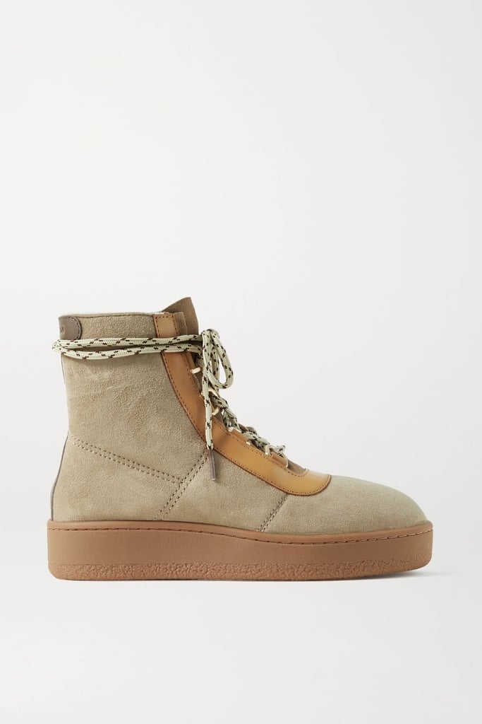 Rag & Bone Mushroom Oslo Leather-Trimmed Suede Platform Ankle Boots