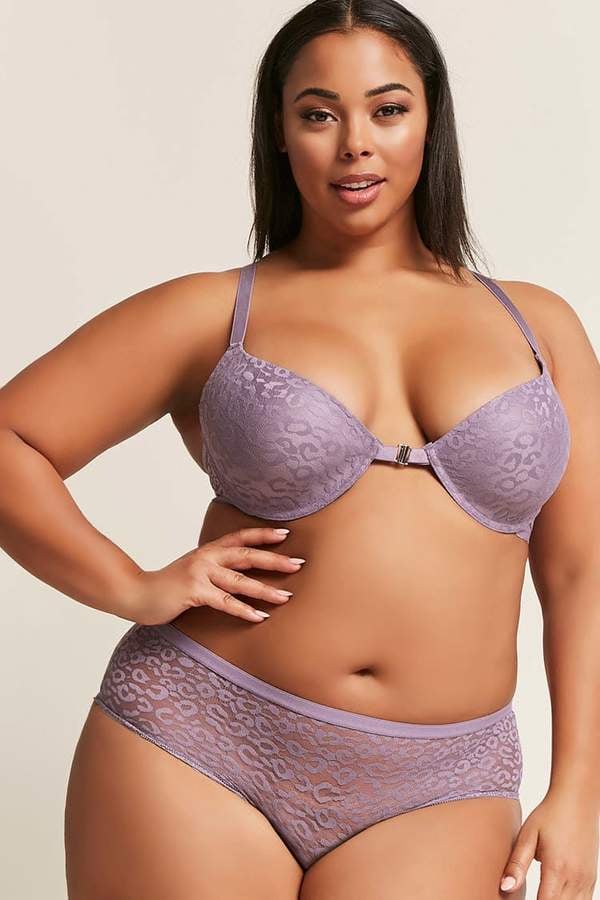 Forever 21 Plus Size Leopard Lace Bra And Panty Set Sexy Valentines Day Lingerie Popsugar 