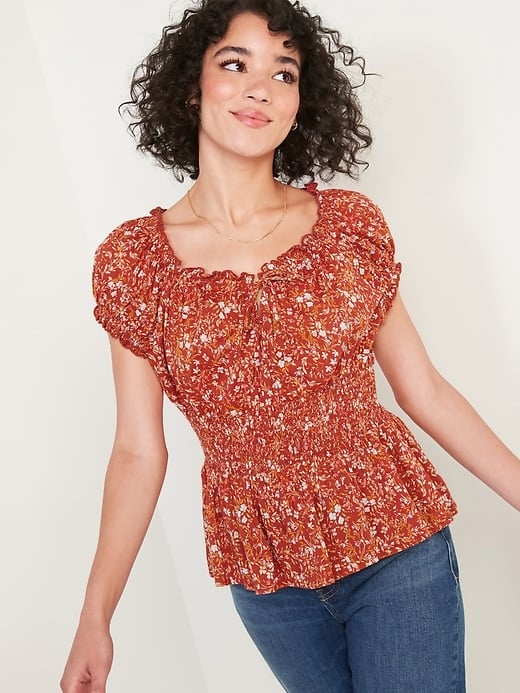 old navy red blouse