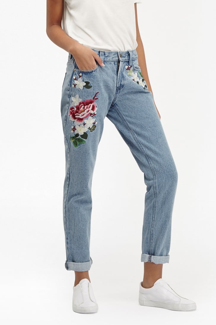 Floral-Embroidered Jeans | Fall 2016 Denim Trends | POPSUGAR Fashion ...