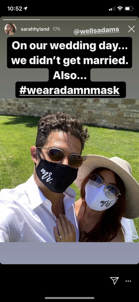 Sarah Hyland and Wells Adams Wear "Mr" and "Mrs" Face Masks