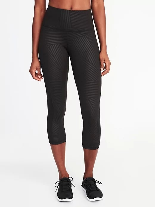 High-Rise Side-Mesh Compression Crops For Women