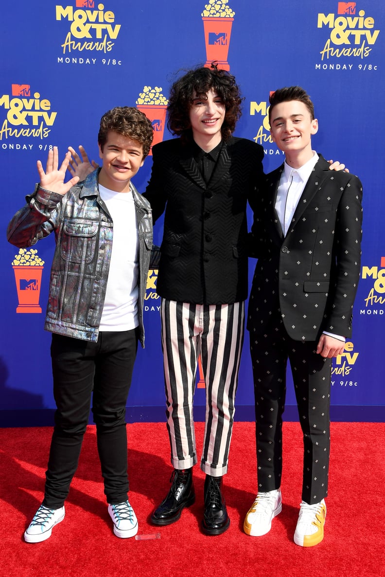 Gaten Matarazzo, Finn Wolfhard, and Noah Schnapp at the 2019 MTV Movie and TV Awards