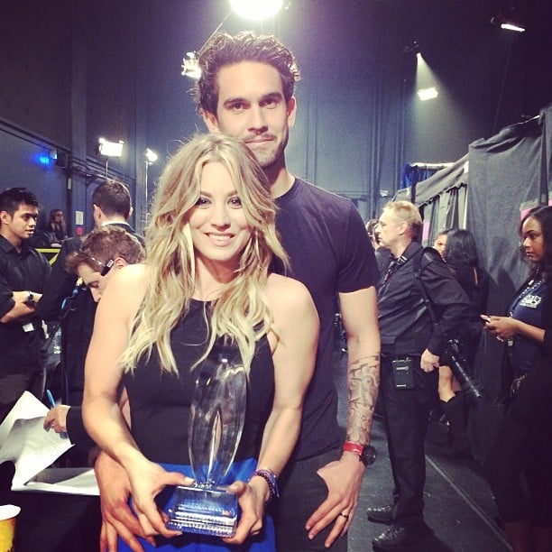 Kaley Cuoco posed backstage with her new husband — and new People's Choice Award.
Source: Instagram user normancook
