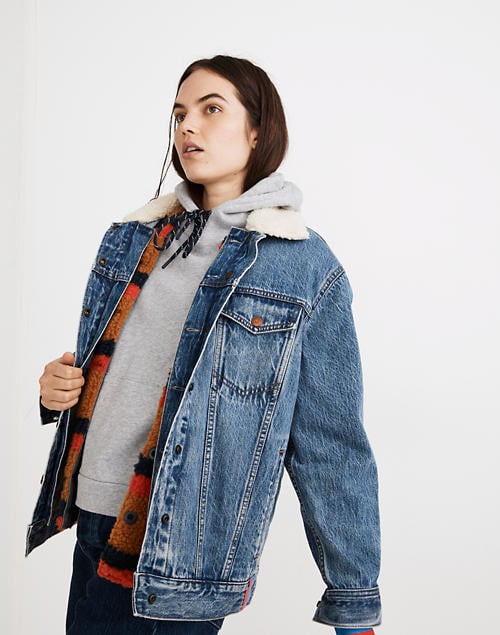 Madewell x Kule Sherpa-Lined Oversized Jean Jacket | Madewell x Kule ...