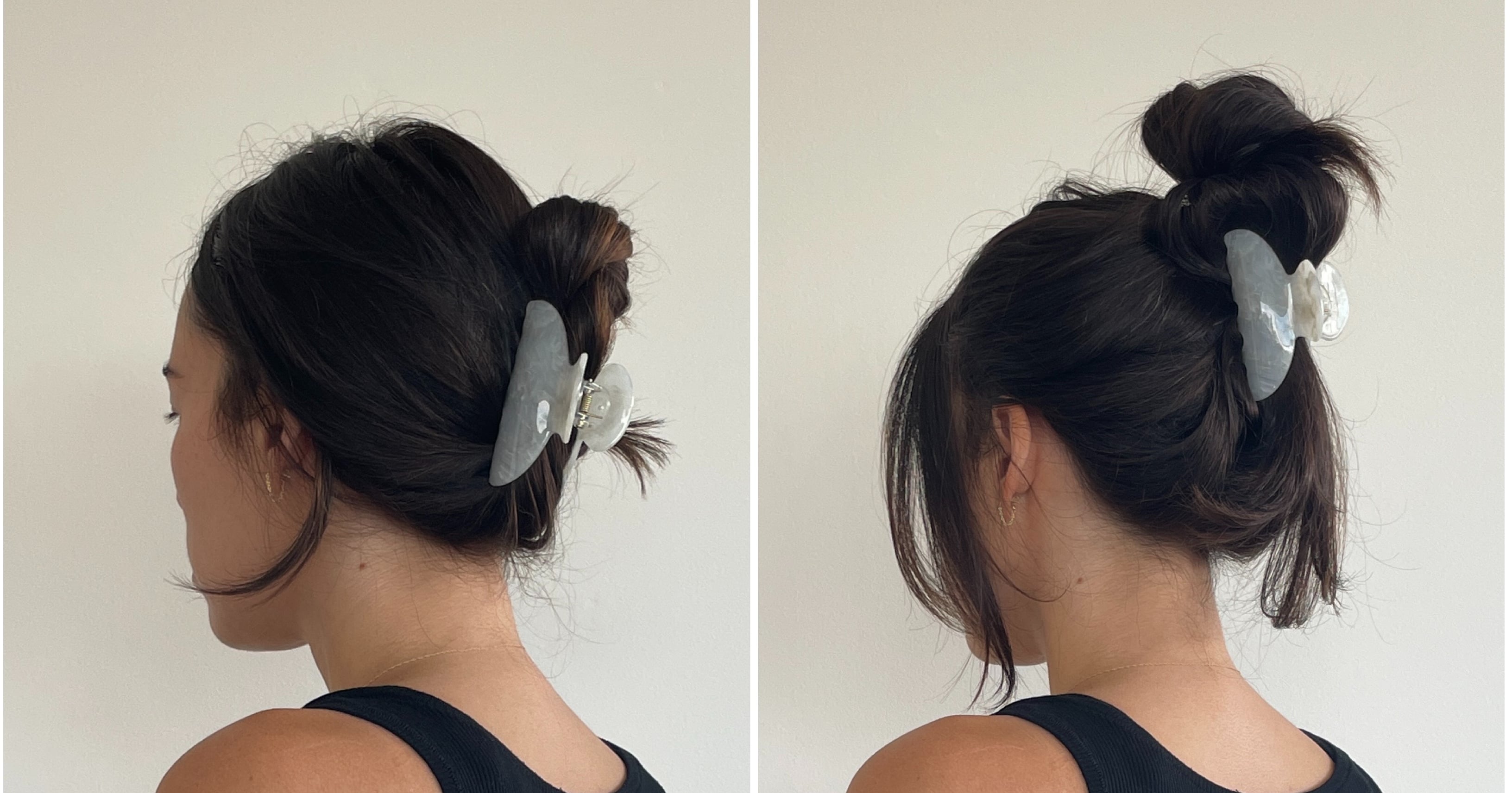 Love this easy half up, half down hair clip hack for extra volume