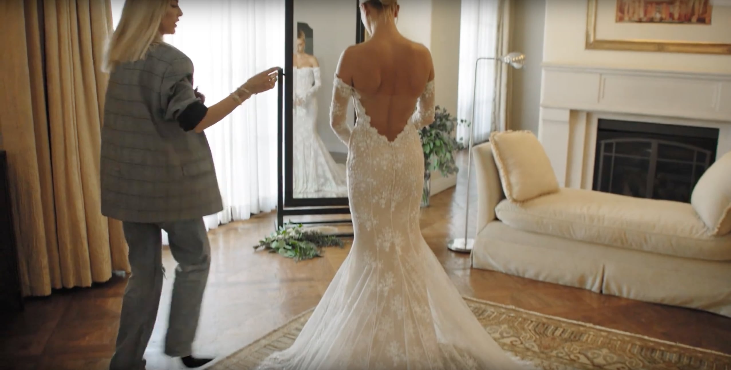 Watch Inside Hailey Bieber's Final Wedding Dress Fitting