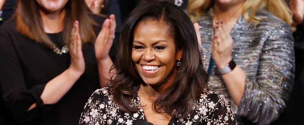 Michelle Obama Wearing Black Sheer Rodarte Blouse 2018