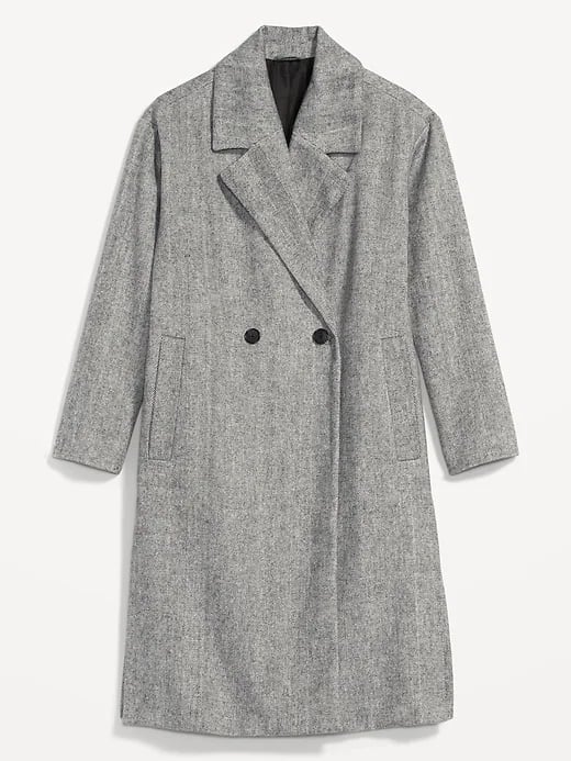 Long Slouchy Double-Breasted Coat