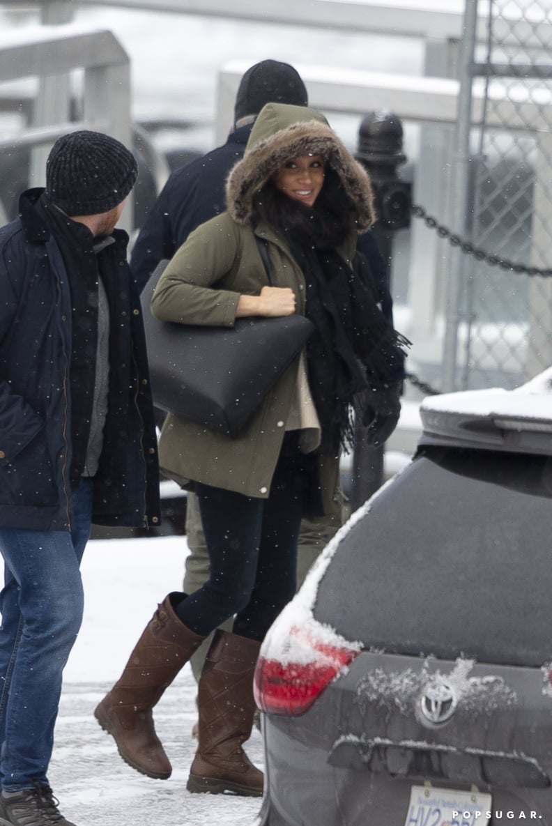 Meghan Markle Seen in Canada Carrying a Black Tote Bag