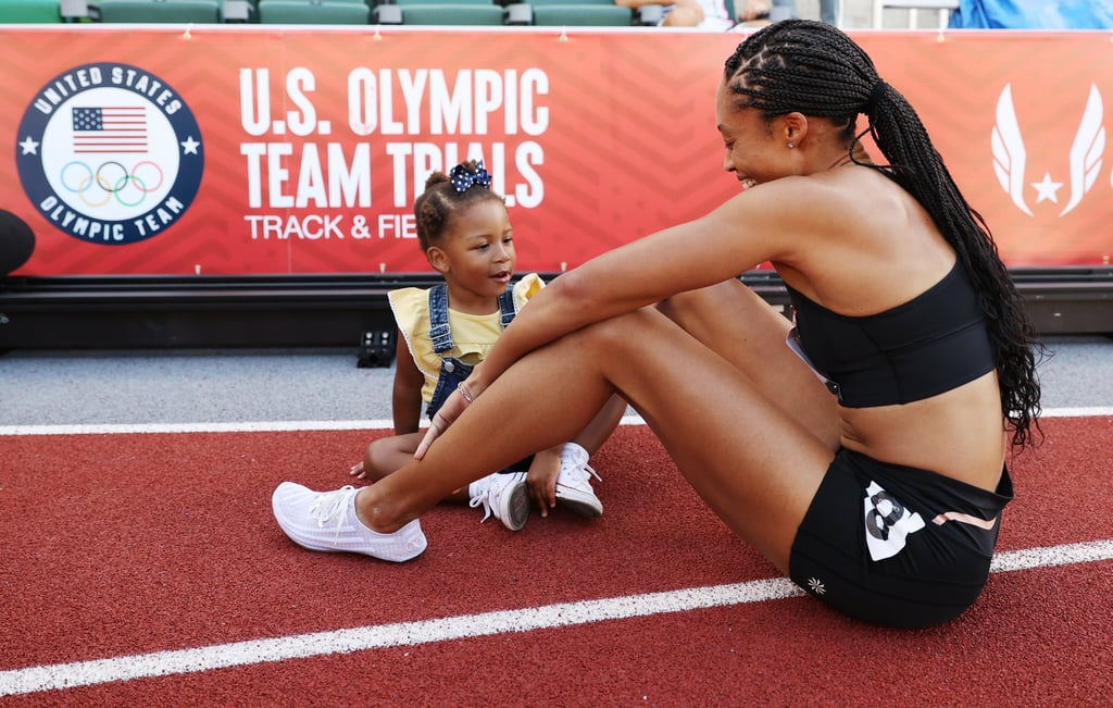 Allyson Felix Celebrates Qualifying For Olympics With Camryn