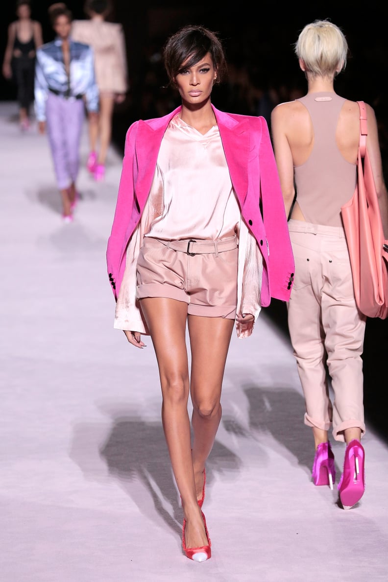 She Also Wore a Pastel Pink Look That Made Her Legs Look Miles Long