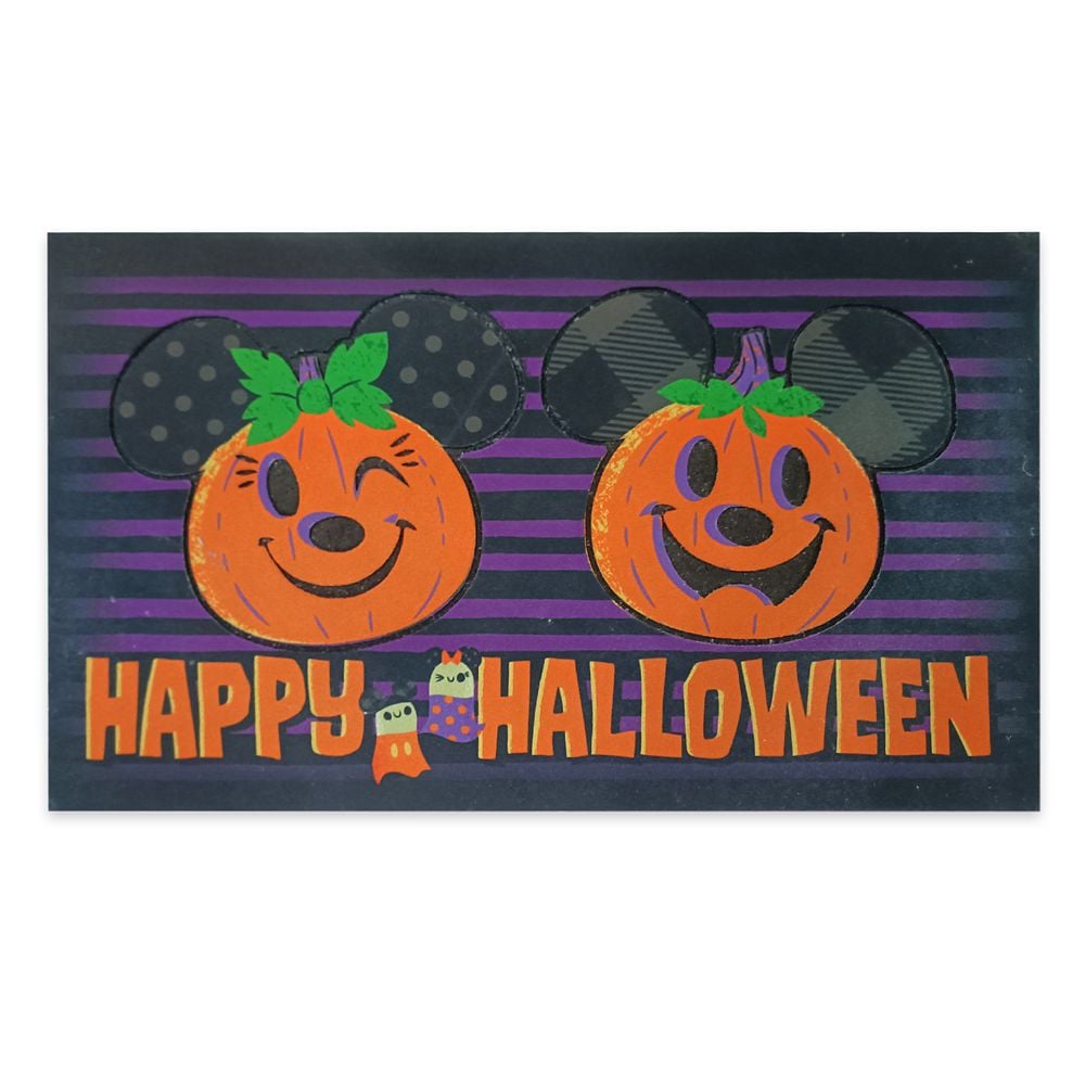 A Friendly Welcome: Mickey and Minnie Mouse Halloween Doormat