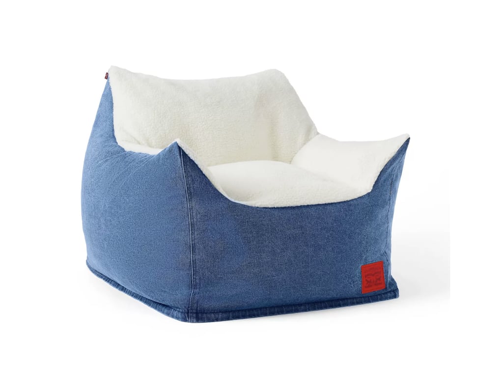 Denim & Sherpa Bean Bag Chair