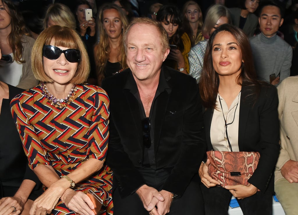 Anna Wintour, Salma Hayek and Husband at London Fashion Week