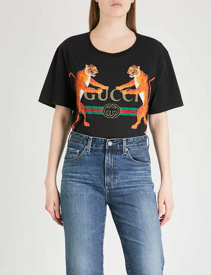 Gucci Tiger Cotton-Jersey T-Shirt | Best Graphic Tees 2018 | POPSUGAR ...