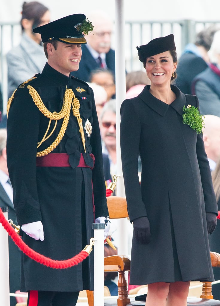 Will and Kate attended the St. Patrick's Day parade at Mons Barracks in Aldershot, England on March 17.
