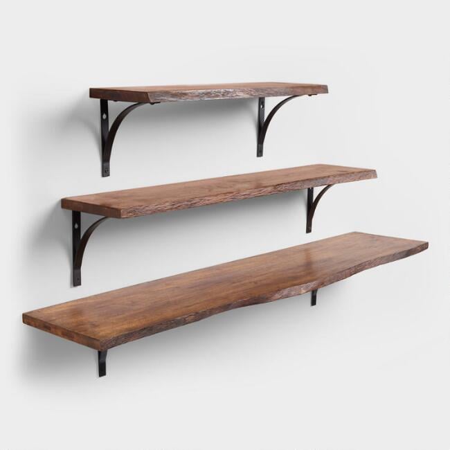 Organic Edge Wood Mix & Match Wall Shelves