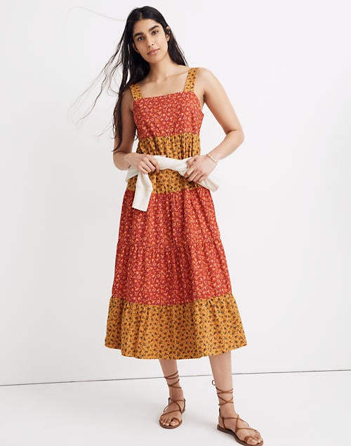 Madewell Button-Back Tiered Midi Dress