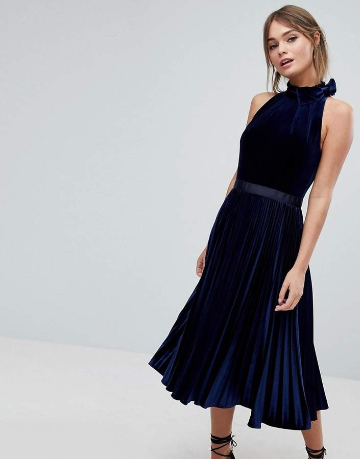 Ted baker black pleated dress discount