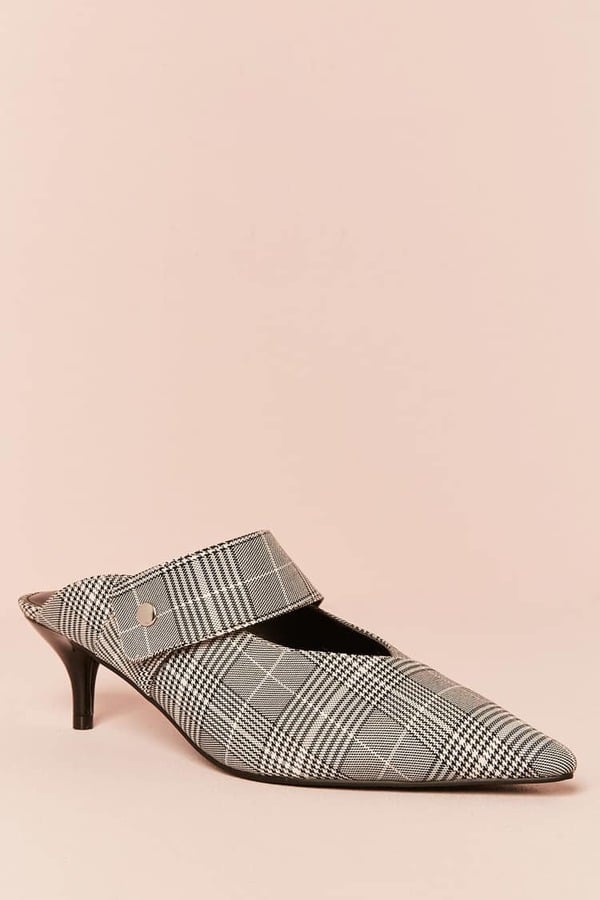 Forever 21 Glen Plaid Print Mules