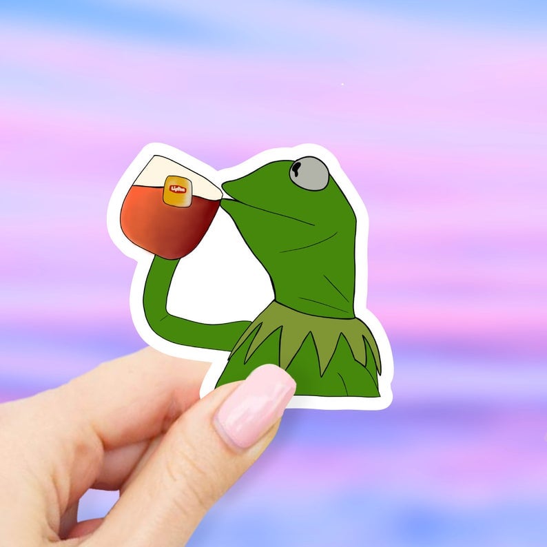 Kermit Sipping Tea Sticker