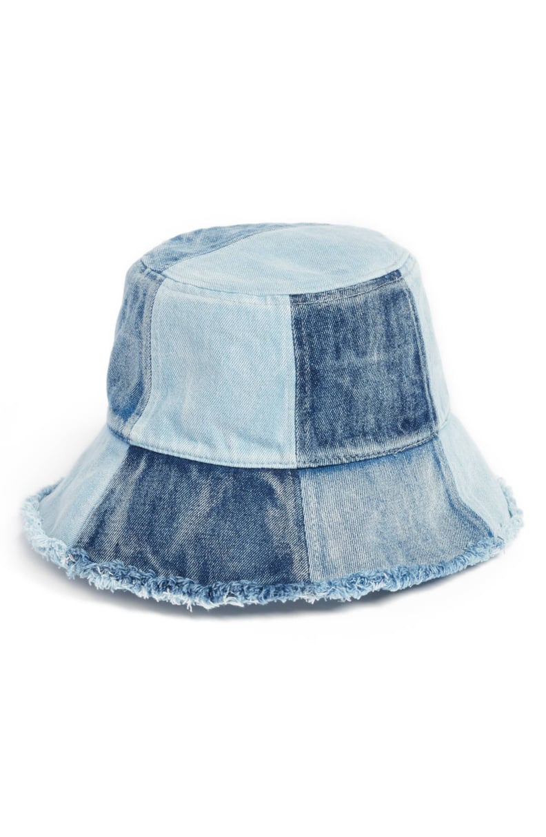 BCBG Patched Denim Bucket Hat