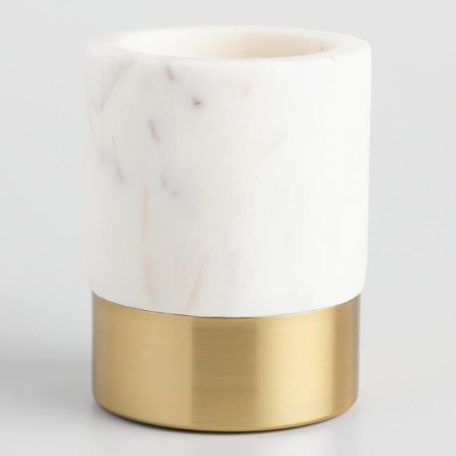 Marble and Gold Metal Maxwell Pencil Cup