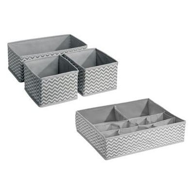 InterDesign Chevron Fabric Four-Piece Nursery Drawer